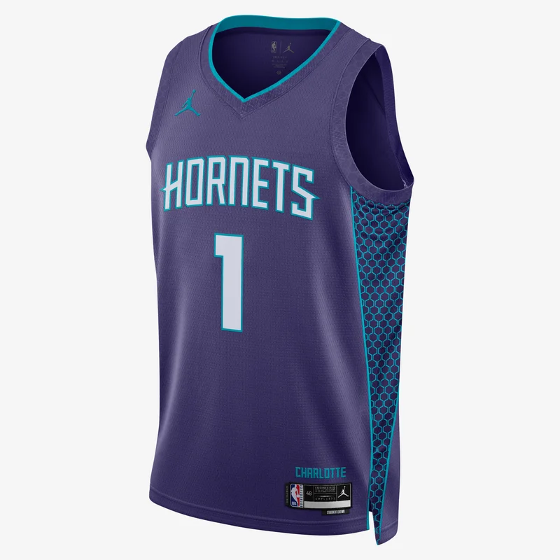 Jordan Purple Men's NBA Charlotte Hornets Statement Edition Dri-FIT Swingman Jersey for Men | Best Price UAE